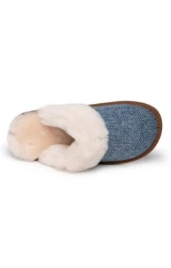 Ladies Shetland Tweed Mule Slippers 17 Ladies Shetland Tweed Mule Slippers -Best Fashion Shoes Shop TA16071BLUEHBONE 2