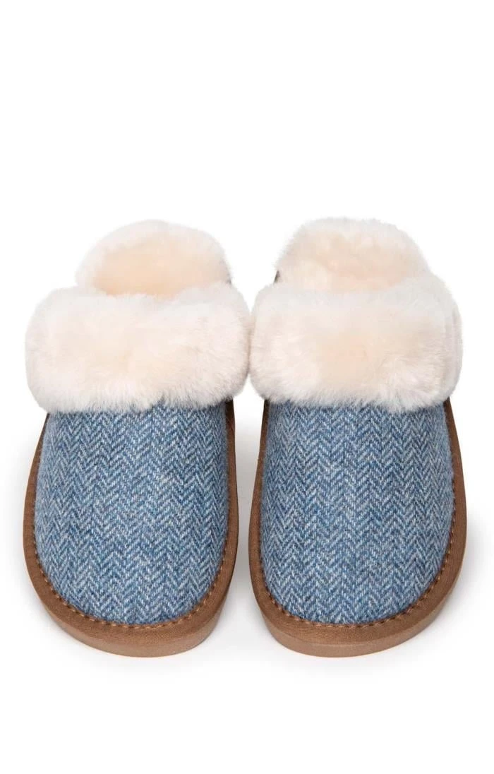 Ladies Shetland Tweed Mule Slippers 7 Ladies Shetland Tweed Mule Slippers - Image 5