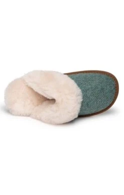 Ladies Shetland Tweed Mule Slippers 21 Ladies Shetland Tweed Mule Slippers -Best Fashion Shoes Shop TA16071GREENHBONE 2