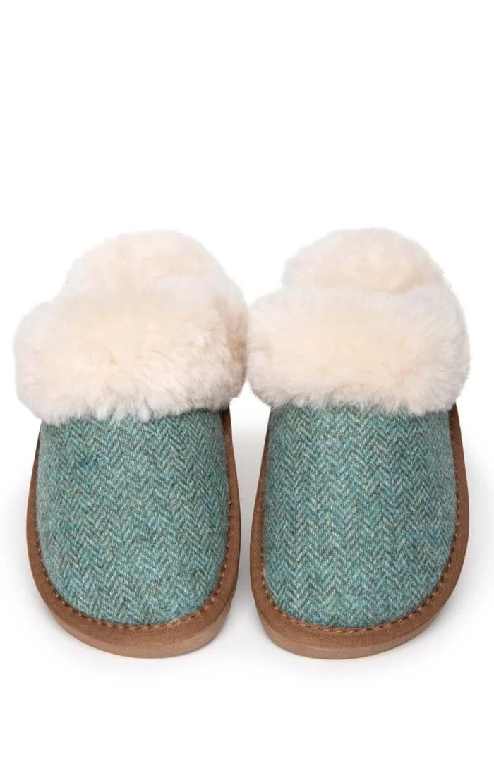 Ladies Shetland Tweed Mule Slippers 11 Ladies Shetland Tweed Mule Slippers - Image 9