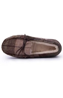 Ladies Harris Tweed Moccasin Slippers -Best Fashion Shoes Shop TA16072CHESTNUTTTN 2