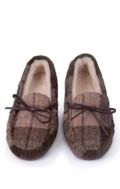 Ladies Harris Tweed Moccasin Slippers -Best Fashion Shoes Shop TA16072CHESTNUTTTN 4