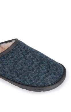 Men’s Shetland Tweed Mule Slippers -Best Fashion Shoes Shop TA16075DENIMHBONE 1