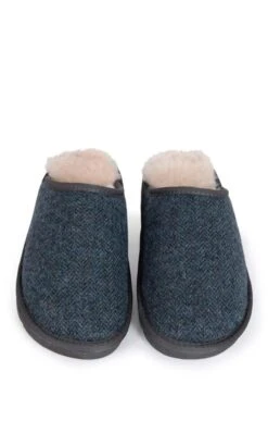 Men’s Shetland Tweed Mule Slippers -Best Fashion Shoes Shop TA16075DENIMHBONE 4