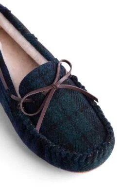 Men's Harris Tweed Moccasin Slippers 25 Men's Harris Tweed Moccasin Slippers -Best Fashion Shoes Shop TA16076BLACKWATCH 2