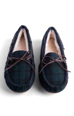Men's Harris Tweed Moccasin Slippers 27 Men's Harris Tweed Moccasin Slippers -Best Fashion Shoes Shop TA16076BLACKWATCH 4