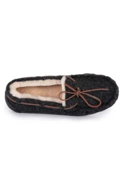 Men’s Shetland Tweed Moccasin Slippers 19 Men’s Shetland Tweed Moccasin Slippers -Best Fashion Shoes Shop TA16077CHARCOALHBONE 2