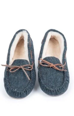Men’s Shetland Tweed Moccasin Slippers 26 Men’s Shetland Tweed Moccasin Slippers -Best Fashion Shoes Shop TA16077DENIMHBONE 5