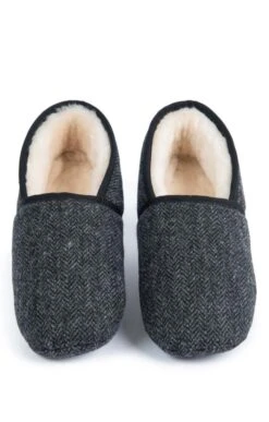 Men’s Tweed Slippers -Best Fashion Shoes Shop TA16080CHARCOALHBONE 4