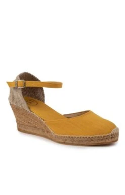 Ladies High Heeled Linen Espadrille