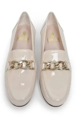 Ladies Leather Loafer With Chain -Best Fashion Shoes Shop TA21361PATENTCREAM 3
