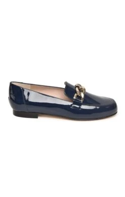 Ladies Leather Loafer With Chain -Best Fashion Shoes Shop TA21361PATENTNAVY 1