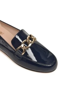 Ladies Leather Loafer With Chain -Best Fashion Shoes Shop TA21361PATENTNAVY 2