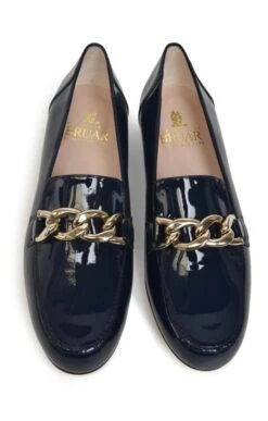 Ladies Leather Loafer With Chain -Best Fashion Shoes Shop TA21361PATENTNAVY 4
