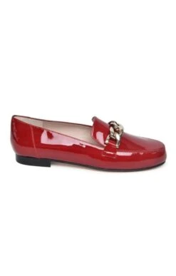 Ladies Leather Loafer With Chain -Best Fashion Shoes Shop TA21361PATENTRED 1