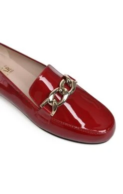 Ladies Leather Loafer With Chain -Best Fashion Shoes Shop TA21361PATENTRED 2