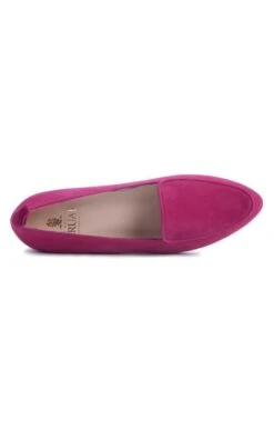 Ladies Suede Pointed Loafer 26 Ladies Suede Pointed Loafer -Best Fashion Shoes Shop TA21364RASPBERRY 3