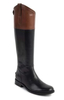 Ladies Tall Contrast Top Leather Boot