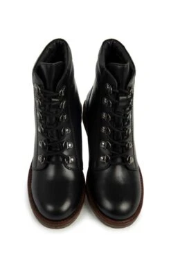 Ladies Leather Lace Up Boot -Best Fashion Shoes Shop TA21456BLACK 4