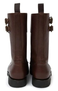 Ladies 3/4 Leather Buckle Boot -Best Fashion Shoes Shop TA21551DKBROWN 5