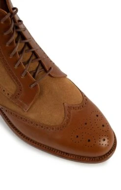 Mens's Leather/Suede Brogue Shoe -Best Fashion Shoes Shop TA21553DKBROWN 2