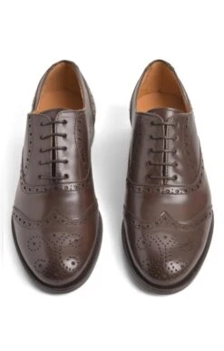 Ladies Country Leather Brogue -Best Fashion Shoes Shop TA22351DKBROWN 4