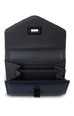 Ladies Small Harris Tweed Purse -Best Fashion Shoes Shop TA22355NAVYHB 3