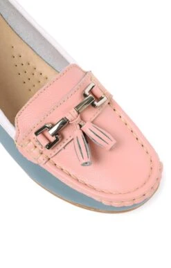 Ladies Multicoloured Moccasin -Best Fashion Shoes Shop TA22400BBLUEPINKWHT 3