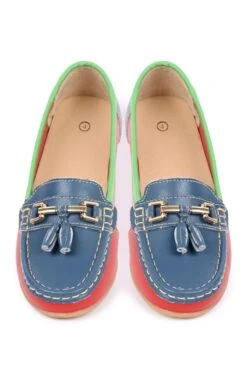 Ladies Multicoloured Moccasin -Best Fashion Shoes Shop TA22400REDDENIMAPPLE 4