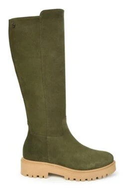 Ladies Chunky Sole Tall Boot -Best Fashion Shoes Shop TA22420DKGREEN 1