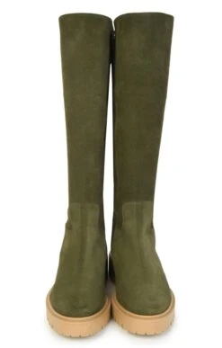 Ladies Chunky Sole Tall Boot -Best Fashion Shoes Shop TA22420DKGREEN 5