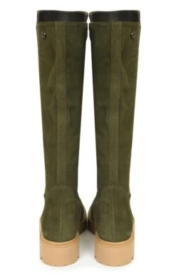 Ladies Chunky Sole Tall Boot -Best Fashion Shoes Shop TA22420DKGREEN 6