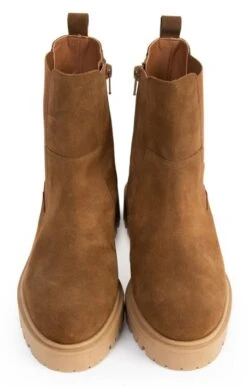 Ladies Chunky Sole Chelsea Boot -Best Fashion Shoes Shop TA22421TAN 4 1