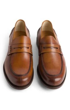 Men's Leather Rim Penny Loafer -Best Fashion Shoes Shop TA22463COGNAC 4