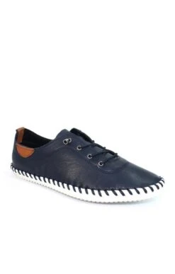 Ladies St Ives Leather Sneaker -Best Fashion Shoes Shop TA22511NAVY 1