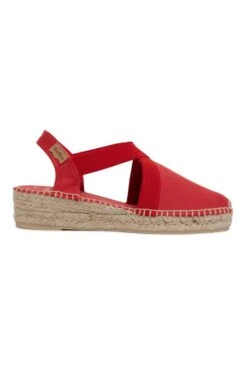 Ladies Toni Pons Linen Flat Espadrilles -Best Fashion Shoes Shop TA22534RED 1