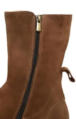 Ladies Mid Calf Zip Boot -Best Fashion Shoes Shop TA22571TAN 3