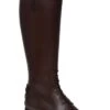 Ladies Lace Front Riding Boot -Best Fashion Shoes Shop TA22620DKBROWN