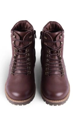 Ladies Lace Up Walking Boots 30 Ladies Lace Up Walking Boots -Best Fashion Shoes Shop TA22784CHOCOLATE 4