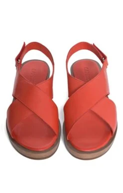 Ladies Cross Front Leather Sandal -Best Fashion Shoes Shop TA23181RED 4