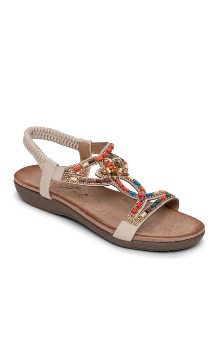 Ladies Beaded Elastic Back Sandal 3 Ladies Beaded Elastic Back Sandal