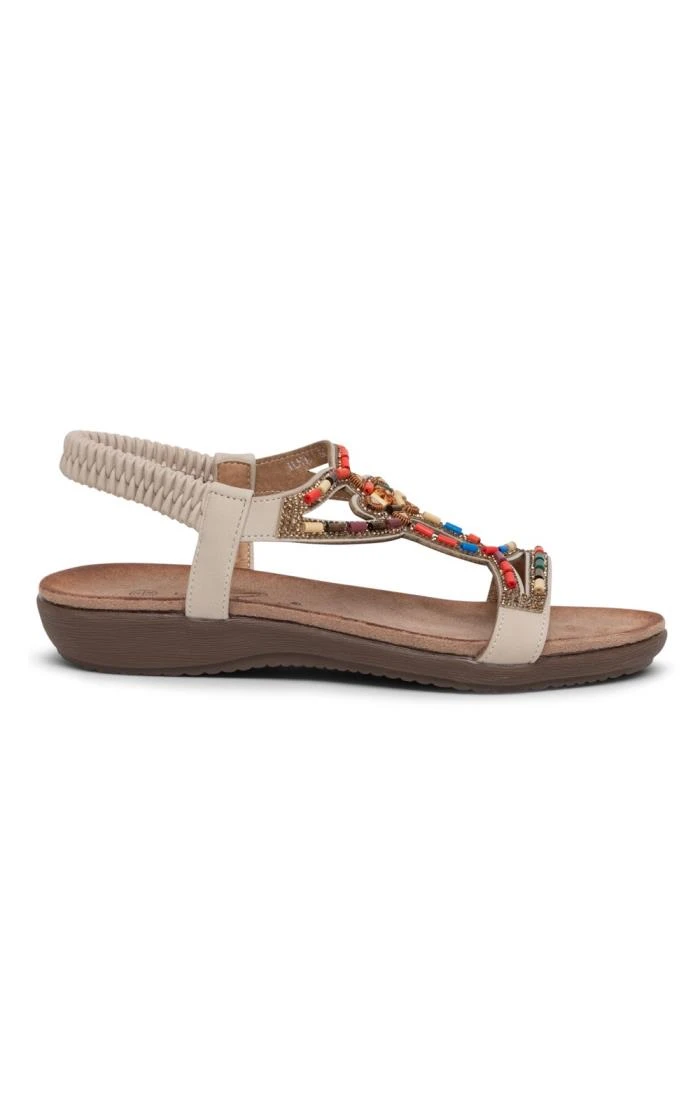 Ladies Beaded Elastic Back Sandal 4 Ladies Beaded Elastic Back Sandal - Image 2