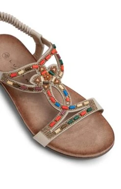 Ladies Beaded Elastic Back Sandal 13 Ladies Beaded Elastic Back Sandal -Best Fashion Shoes Shop TA23205BEIGE 2