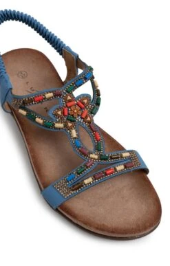 Ladies Beaded Elastic Back Sandal 17 Ladies Beaded Elastic Back Sandal -Best Fashion Shoes Shop TA23205BLUE 2