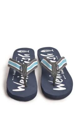 Men’s Weird Fish Waterford Flip Flops -Best Fashion Shoes Shop TA23410NAVY 4