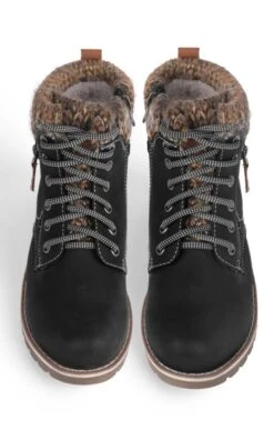 Ladies Knit Trim Waterproof Boot 19 Ladies Knit Trim Waterproof Boot -Best Fashion Shoes Shop TA23422BLACK 4