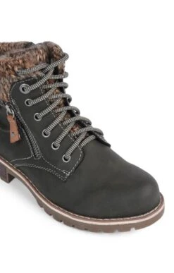 Ladies Knit Trim Waterproof Boot 25 Ladies Knit Trim Waterproof Boot -Best Fashion Shoes Shop TA23422OLIVE 2