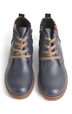 Ladies Animal Trim Desert Boot 22 Ladies Animal Trim Desert Boot -Best Fashion Shoes Shop TA23423NAVY 4