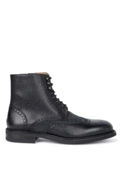 Tweed Brogue Boot -Best Fashion Shoes Shop TA23590BLACKCHARCOALHB 1