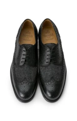 British Pure New Wool Tweed Brogue Shoe -Best Fashion Shoes Shop TA23640BLACKCHARC 4